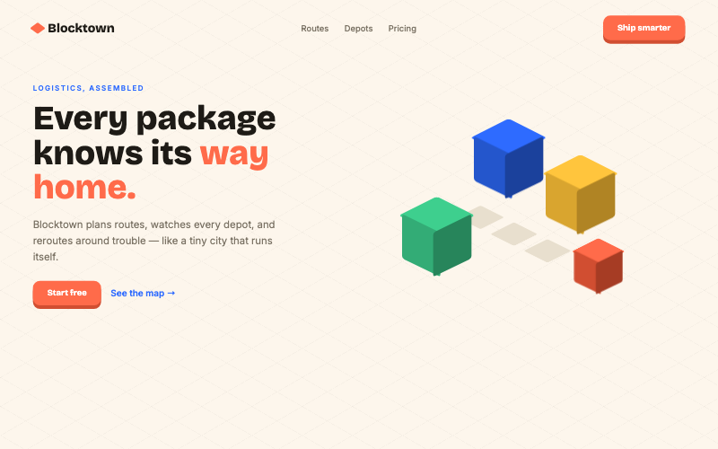 Blocktown — 3D · Product design preview
