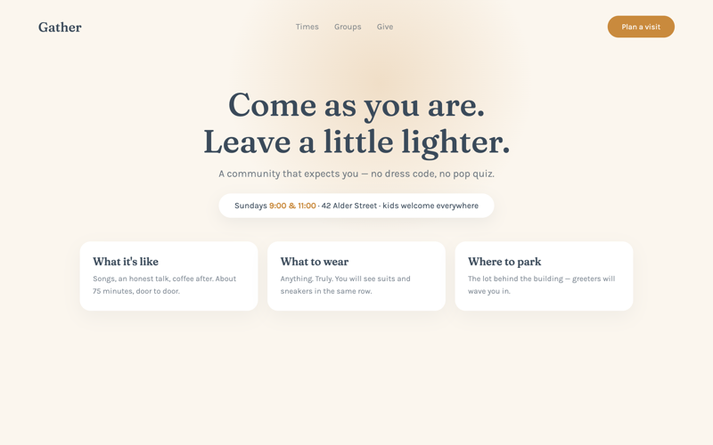 Gather — Community design preview