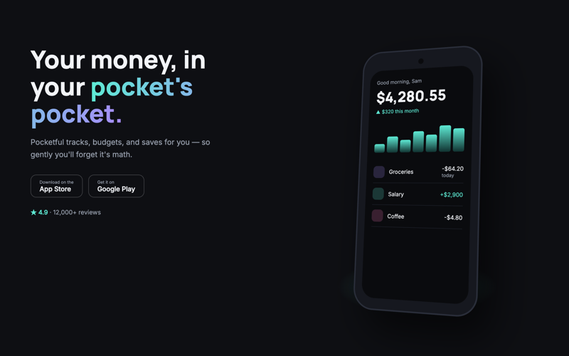 Pocketful — Mobile App design preview