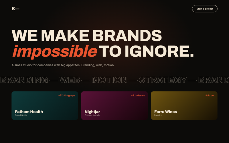 Studio Kilo — Agency design preview