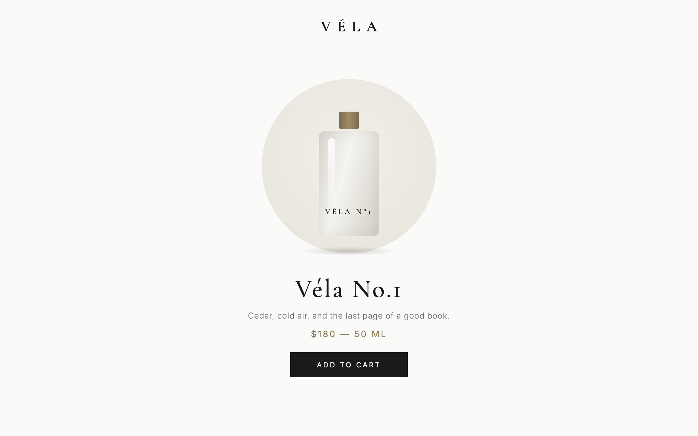 Véla — the ecommerce design this prompt generates